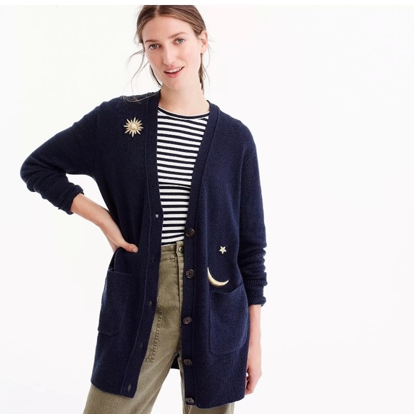 J. Crew Sweaters - J.Crew Cardigan With Cosmic Embroidery Size L NWT